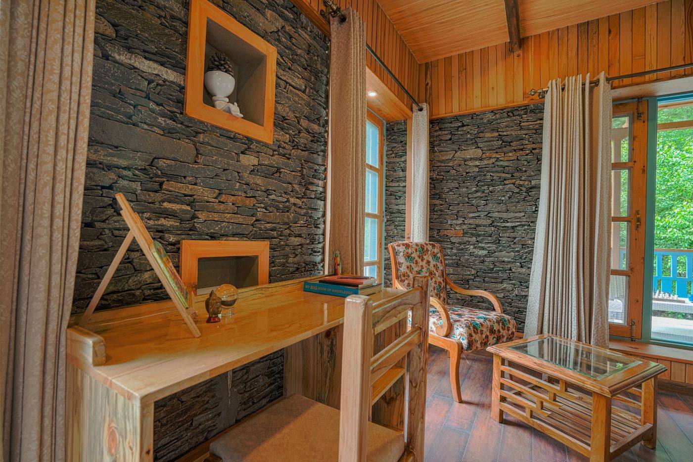 Room 101 Kathkuni stone wall and writing desk
